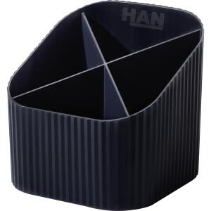 HAN Schreibköcher KARMA - 4 Fächer, Recyclingmaterial, öko-schwarz