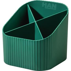 HAN Schreibköcher KARMA - 4 Fächer, Recyclingmaterial, öko-grün