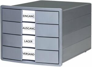 HAN Schubladenbox IMPULS KARMA - A4/C4, geschlossene SchublLaden, öko-grau