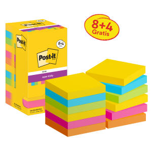 Haftnotizblock 12x90BL Carnival sortiert POST-IT 654-SS-CARN-P8+4 76x76mm