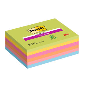 Post-it Haftnotizblock Super Sticky Meeting Notes - 203 x 152 mm, neonfarben, 6x 45 Blatt