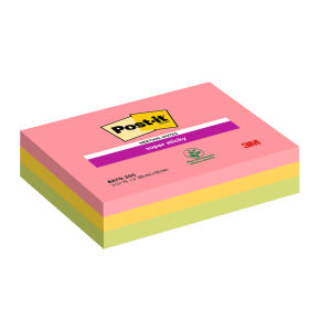 Post-it Haftnotizblock Super Sticky Meeting Notes - 203 x 152 mm, neonfarben, 3x 75 Blatt