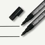 SIGEL BA177 Kreidemarker - trocken und feucht abwischbar - schwarz - Rundspitze - 1-2 mm - 2 Stück - für glatte Glasoberflächen, geschlossenen Oberflächen