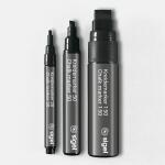 SIGEL BA177 Kreidemarker - trocken und feucht abwischbar - schwarz - Rundspitze - 1-2 mm - 2 Stück - für glatte Glasoberflächen, geschlossenen Oberflächen