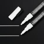 SIGEL BA178 Kreidemarker - trocken und feucht abwischbar - weiß - Rundspitze - 1-2 mm - 2 Stück - für glatte Glasoberflächen, geschlossenen Oberflächen