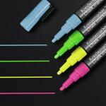 SIGEL BA179 Kreidemarker - trocken und feucht abwischbar - pink/gelb/grün/blau - Rundspitze - 1-2 mm - 4 Stück - für glatte Glasoberflächen, geschlossenen Oberflächen