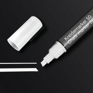SIGEL BA181 Kreidemarker - trocken und feucht abwischbar - weiß - Keilspitze - 1-5 mm - 1 Stück - für glatte Glasoberflächen, geschlossenen Oberflächen