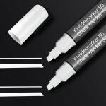 SIGEL BA184 Kreidemarker - trocken und feucht abwischbar - weiß - Keilspitze - 1-5 mm - 2 Stück - für glatte Glasoberflächen, geschlossenen Oberflächen