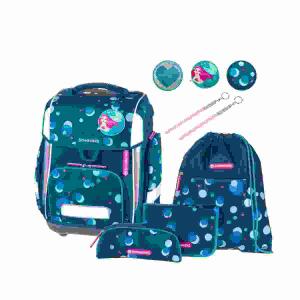 Schultaschenset Polkadot petrol SCHNEIDERS ERGOLITE 78392-064 9-teilig