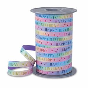 Ringelband 10mm-200m Rainbow Pastell 4269-001 Birthday