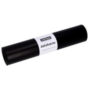 DEISS Müllsack Recycling  - 60 Liter, 25 Stück, schwarz, Recycling-LDPE