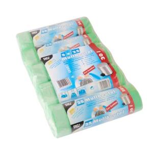 PAPSTAR Müllbeutel mit Zugband - 30 L, HDPE, grün, 5x 25 Stück