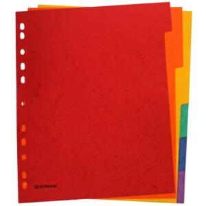 DONAU Register - blanko, Karton, A4 ÜB, 6 Blatt, 6-farbig