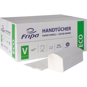 FRIPA Falthandtuch ECO V-Falz, 2-lagig, weiß, 20 x 160 Blatt