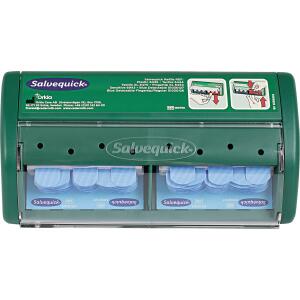 SALVEQUICK Pflasterspender Cederroth - 2x 35 Stück gefüllt, grün