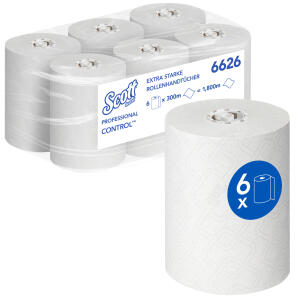 Rollenhandtuch 20cm x 300m weiß SCOTT CONTROL 6626 6RL Extra Strong