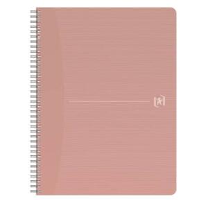 Oxford Office Spiralbuch My Rec’Up A4, 5mm kariert, 90 Blatt, Optik Paper 100% recycled, Cover aus Cupcycling™ Material, graue Doppelspirale, SCRIBZEE® kompatibel, rosa
