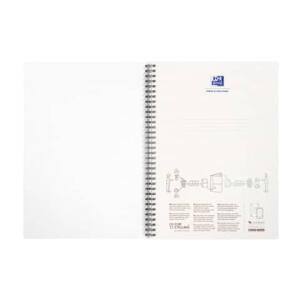 Oxford Office Spiralbuch My Rec’Up A4, liniert, 90 Blatt, Optik Paper 100% recycled, Cover aus Cupcycling™ Material, graue Doppelspirale, SCRIBZEE® kompatibel, blau