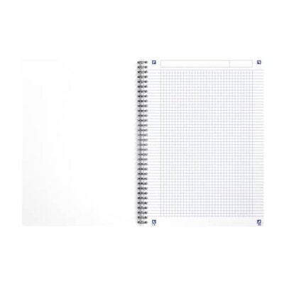 Oxford Office Spiralbuch My Rec’Up A4, 5mm kariert, 90 Blatt, Optik Paper 100% recycled, Cover aus Cupcycling™ Material, graue Doppelspirale, SCRIBZEE® kompatibel, grün
