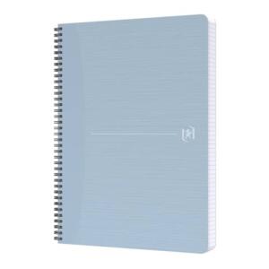 Oxford Office Spiralbuch My Rec’Up A4, 5mm kariert, 90 Blatt, Optik Paper 100% recycled, Cover aus Cupcycling™ Material, graue Doppelspirale, SCRIBZEE® kompatibel, blau