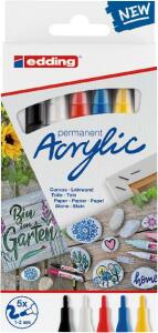 Edding Acrylmarker fein 5300 5er-Set sortiert basic