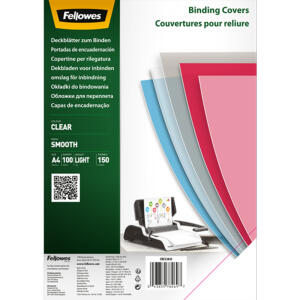 Fellowes Deckblätter - A4, PET 150 g/qm, glatt transparent, 100 Stück