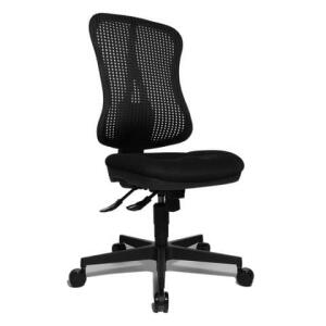 Topstar Bürodrehstuhl Head Point SY ohne Armlehnen - schwarz, Sicherheitsdoppelrollen für alle Böden