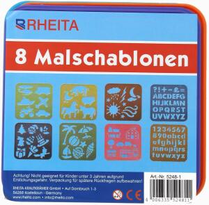 Rheita Malschablonen-Set, 8 verschiedene Themen und Farben pro Pack, ideal für Kinder zum Lernen