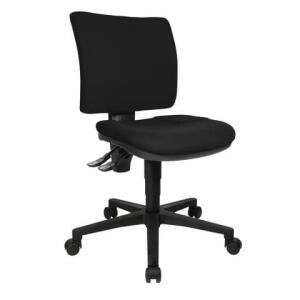 Topstar Bürodrehstuhl U50 ohne Armlehnen - schwarz, Sicherheitsdoppelrollen für alle Böden