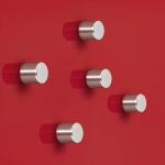 SIGEL BA700 SuperDym-Magnete - silber - Zylinder - Haftkraft auf Glas-Magnetboards: 3 Blatt (A4, 80g/m²) - Ø 10 mm - 1 x 1 cm - 5 Stück - für Glas-Magnetboards, magnetische Whiteboards und weitere magnetische Oberflächen