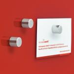 SIGEL BA700 SuperDym-Magnete - silber - Zylinder - Haftkraft auf Glas-Magnetboards: 3 Blatt (A4, 80g/m²) - Ø 10 mm - 1 x 1 cm - 5 Stück - für Glas-Magnetboards, magnetische Whiteboards und weitere magnetische Oberflächen