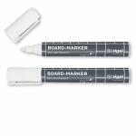 SIGEL BA715 Board-Marker - trocken und feucht abwischbar - weiß - Rundspitze - 2-3 mm - 2 Stück - für dunkle Glas-Magnetboards, geschlossenen Oberflächen