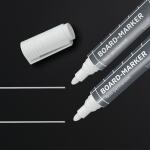 SIGEL BA715 Board-Marker - trocken und feucht abwischbar - weiß - Rundspitze - 2-3 mm - 2 Stück - für dunkle Glas-Magnetboards, geschlossenen Oberflächen