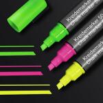 SIGEL BA182 Kreidemarker - trocken und feucht abwischbar - pink/grün/gelb - Keilspitze - 1-5 mm - 3 Stück - für glatte Glasoberflächen, geschlossenen Oberflächen