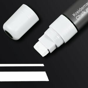 SIGEL BA171 Kreidemarker - trocken und feucht abwischbar - weiß - Keilspitze - 5-15 mm - 1 Stück - für glatte Glasoberflächen, geschlossenen Oberflächen