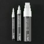 SIGEL BA171 Kreidemarker - trocken und feucht abwischbar - weiß - Keilspitze - 5-15 mm - 1 Stück - für glatte Glasoberflächen, geschlossenen Oberflächen