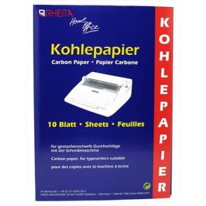 Rheita Kohlepapier in der 10 Blatt Mappe, A4, schwarz, ideal für Kopien von Dokumenten, Pauspapier für Zeichnungen