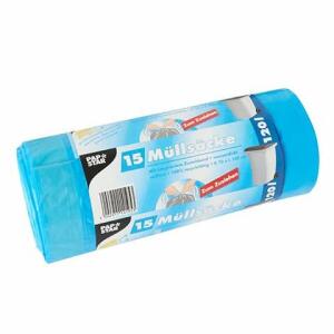PAPSTAR Müllsäcke mit Zugband - 120 L, LDPE, blau, 15 Stück