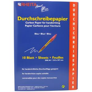 Durchschreibepapier in der 10 Blatt Mappe, A4, blau,