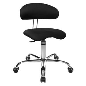 Topstar Drehhocker Sitness 40 mit Lehne - schwarz, Universalrollen