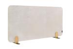 Tischtrennwand akustik Pinboard - 60 x 120 cm, beige, Halterungen