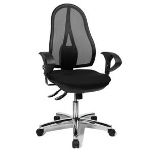 Topstar Bürodrehstuhl Open Point SY Deluxe - schwarz, mit Armlehnen, Sicherheitsdoppelrollen für alle Böden