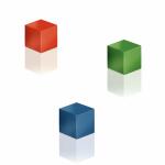 SIGEL BA725 SuperDym-Magnete - blau/rot/grün - Würfel - Haftkraft auf Glas-Magnetboards: 6 Blatt (A4, 80g/m²) - 1,10 x 1,10 x 1,10 cm - 3 Stück - für Glas-Magnetboards, magnetische Whiteboards und weitere magnetische Oberflächen