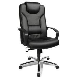 Topstar Chefsessel Comfort Point 50 - schwarz, mit Armlehnen, Sicherheitsdoppelrollen für alle Böden