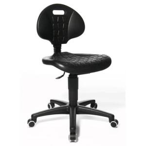 Topstar Arbeitsstuhl TEC 20 - schwarz, Sicherheitsdoppelrollen für alle Böden