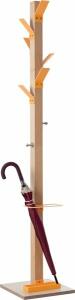 EASYCLOTH Garderobenständer EasyCloth Modell A - 6 Haken, 2 Knöpfe, Schirmständer, Holz/orange