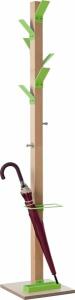 EASYCLOTH Garderobenständer EasyCloth Modell A - 6 Haken, 2 Knöpfe, Schirmständer, Holz/grün