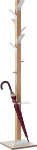 EASYCLOTH Garderobenständer EasyCloth Modell A - 6 Haken, 2 Knöpfe, Schirmständer, Holz/weiß