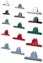 Alco Briefklemmer 125mm breit grau 10St vernickelt Klemmweite 40mm lackiert
