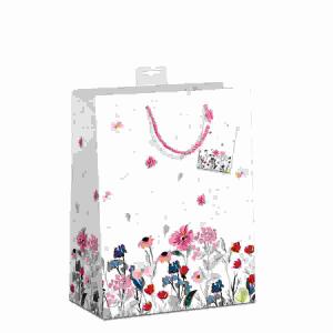 Geschenktasche Blumen  26x32x12cm, mit Kordel und Namenskarte,, Skorpion